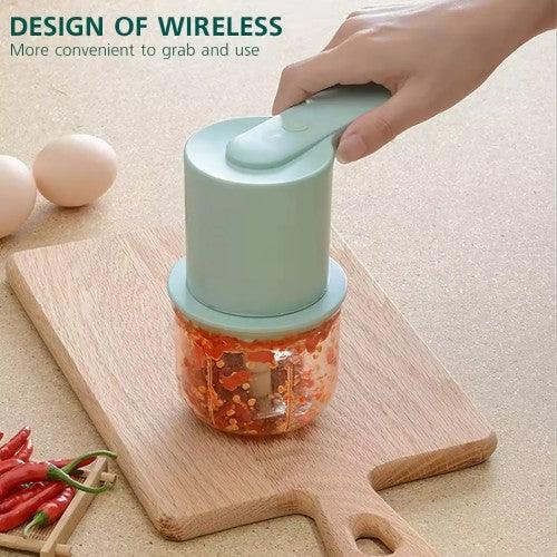 NTEXCA 2 in 1 Electric Wireless Food Processor Mixer, Garlic Chopper Masher Egg Whisk Beater (White) - Toytexx NTEXCA 2 in 1 Electric Wireless Food Processor Mixer, Garlic Chopper Masher Egg Whisk Beater (White) - Toytexx